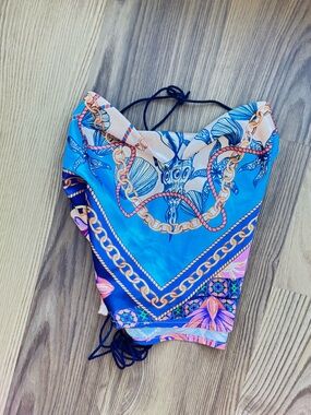 Pookie and sebastian scarf hanker silk scarf halter top